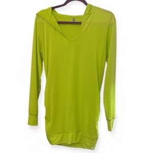 Soybu Neon Lime Hooded Long Sleeve Top Medium NEW Workout Shirt Top